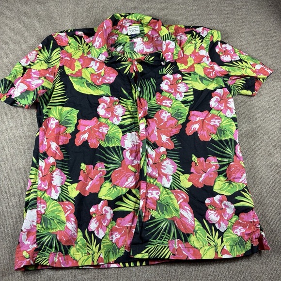 J.CREW Other - J. Crew Men's XL 100%Cotton Hawaiian Floral Hibiscus Buttoned Short-Sleeve Shirt
